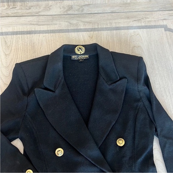 St. John Basics Chic Black Skirt Set with Gold Accents - Picture 6 of 10